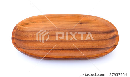 wood plate on white background 27937334