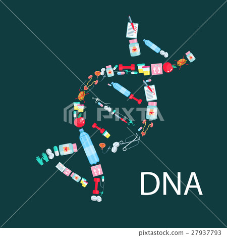 Medical or medicinal equipment as DNA icon 27937793