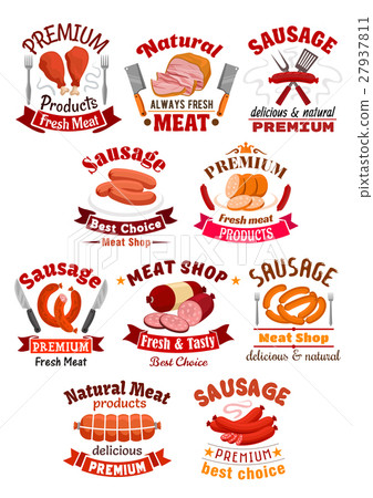 Meat product icon. Pork ham and sausage 27937811