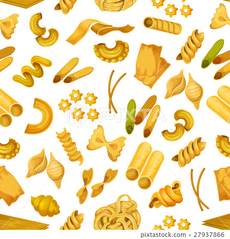 Macaroni or italian pasta seamless pattern Macaroni or italian pasta seamless pattern 27937866
