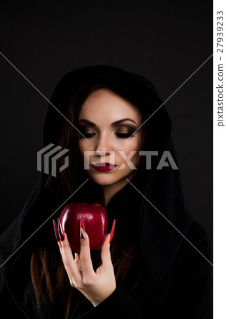 Stepmother watching at  poisoned red apple 27939233
