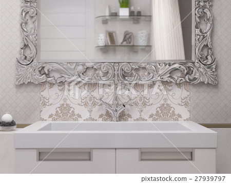 3d illustration of a design bathroom 3d illustration of a design bathroom 27939797