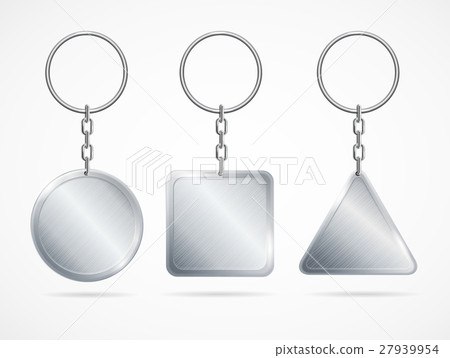Realistic Metal Keychains Set. Vector Realistic Metal Keychains Set. Vector 27939954