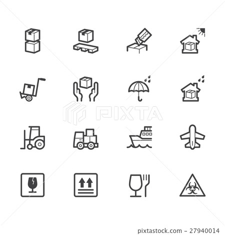 Package sign elements vector out line set 1. 27940014