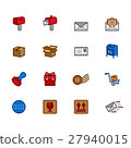 Post element vector color icons set. 27940015