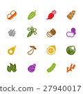 Vegetable vector silhouette color icon set 2. 27940017
