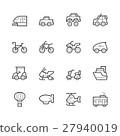 Transportation elements vector line icons set. 27940019