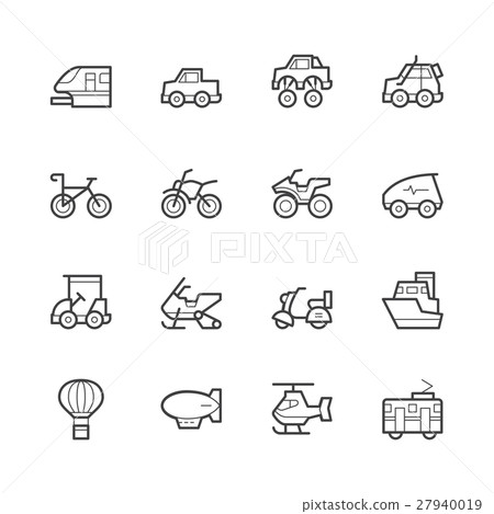 Transportation elements vector line icons set. 27940019