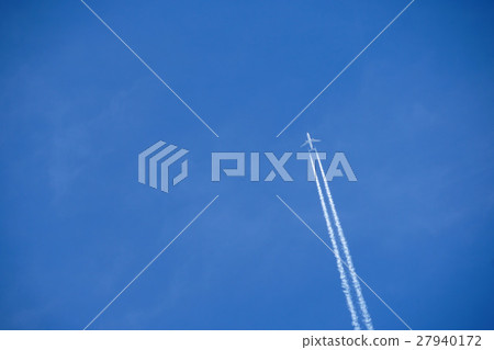 Winter sky and airplane cloud 27940172