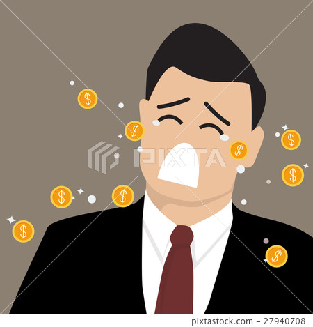 Businessman crying out in money tears 27940708