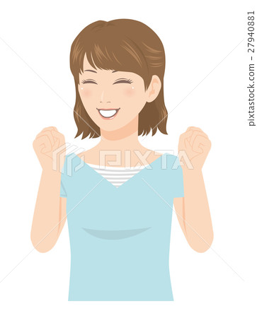 Woman's expression pleasure smile 27940881