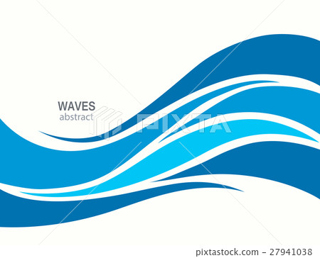 Marine pattern with stylized blue waves on a light 27941038