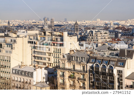 above view of in Paris city in winter twilight 27941152