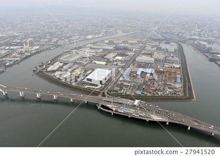 垃圾填埋鳥瞰圖在Nishiyodogawa病區，大阪市 27941520