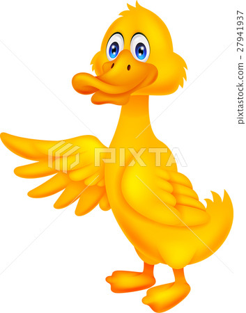 Cute duck cartoon waving Cute duck cartoon waving 27941937
