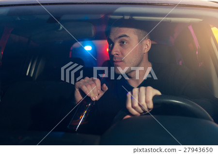Drunk driver chased by police while driving car Drunk driver chased by police while driving car 27943650