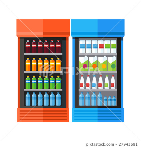 Two Showcases Refrigerators Drinks Two Showcases Refrigerators Drinks 27943681