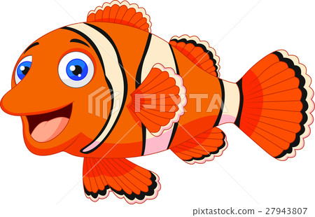 Cute clown fish cartoon 27943807
