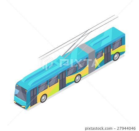 Trolleybus Vector Icon in Isometric Projection - Stock Illustration ...