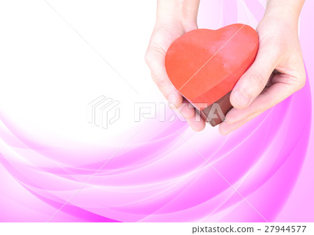 Hand and wave background giving Valentine's gift Hand and wave background giving Valentine's gift 27944577
