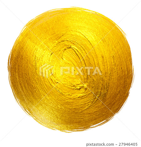 Gold Foil Round Shining Paint Stain Hand Drawn Gold Foil Round Shining Paint Stain Hand Drawn 27946405