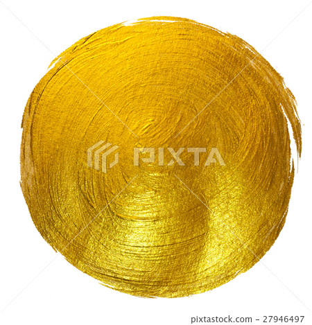 Gold Foil Round Shining Paint Stain Hand Drawn Gold Foil Round Shining Paint Stain Hand Drawn 27946497