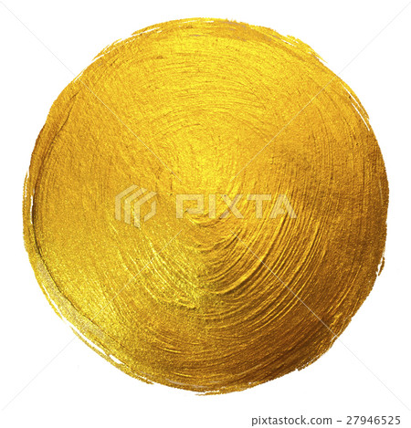 Gold Foil Round Shining Paint Stain Hand Drawn Gold Foil Round Shining Paint Stain Hand Drawn 27946525