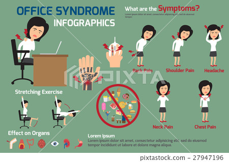 woman office syndrome infographics, woman office syndrome infographics, 27947196