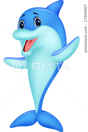 Cute Dolphin Cartoon Stock Illustration 27948907 Pixta