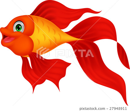 Cute golden fish cartoon 27948911