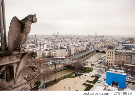 Gargoyles of Paris on Notre Dame Cathedral church 27949059