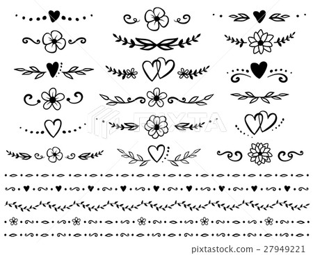 set of floral design elements 27949221