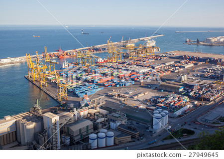 Landscape from bird view of industrial port. Landscape from bird view of industrial port. 27949645
