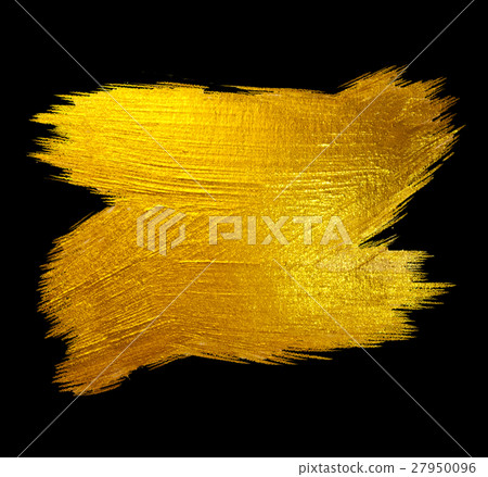 Gold Foil Stroke Shining Paint Stain Hand Drawn 27950096