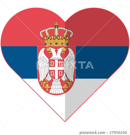 Serbia heart flag 27950208