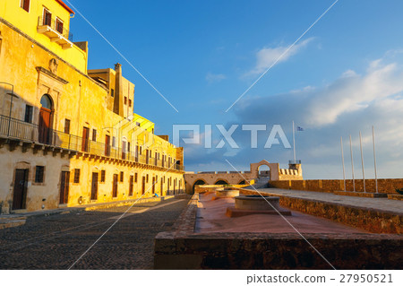 morning view of old harbor in Chania, Greece 27950521