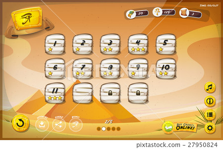 Egyptian Pyramid GUI Design For Tablet 27950824