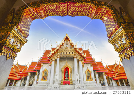 The marble temple temple at Bangkok city,Thailand. 27953111