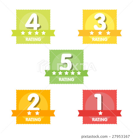 Rating label stars set, raster illustration 27953167