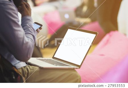 Modern work space concept - man with a laptop Modern work space concept - man with a laptop 27953553