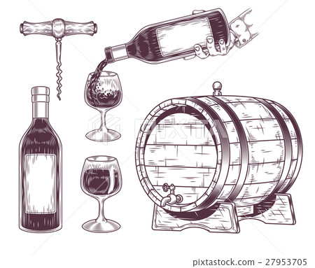 Vector collection of wine icons Vector collection of wine icons 27953705