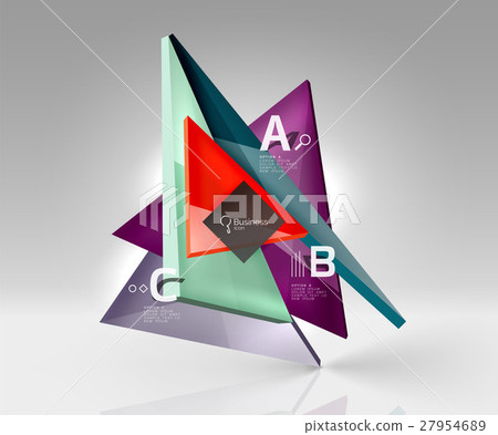 Vector 3d triangle abstract background - Stock Illustration [27954689 ...