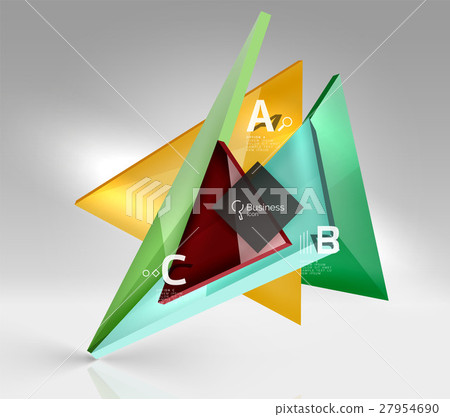 Vector 3d triangle abstract background - Stock Illustration [27954690 ...