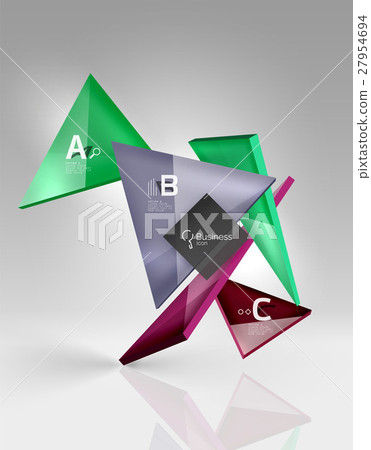 Vector 3d triangle abstract background - Stock Illustration [27954694 ...