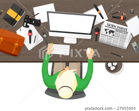 Mass media background in a flat style.Press 27955003