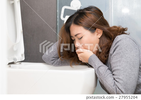 Asian woman have a morning sickness 27955204