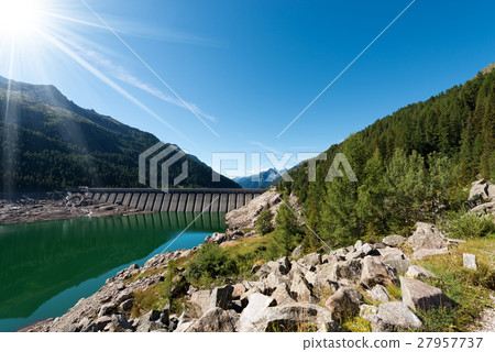 Bissina Lake with Dam - Adamello Trento Italy Bissina Lake with Dam - Adamello Trento Italy 27957737