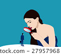Woman looking at a businessman through  27957968