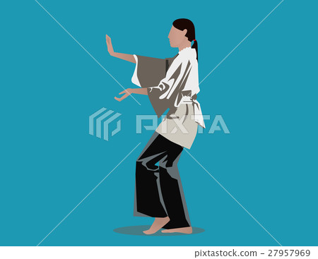 Woman performing Tai Chi. Concept illustration Woman performing Tai Chi. Concept illustration 27957969