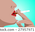 Closeup of woman smoking a cigarette 27957971